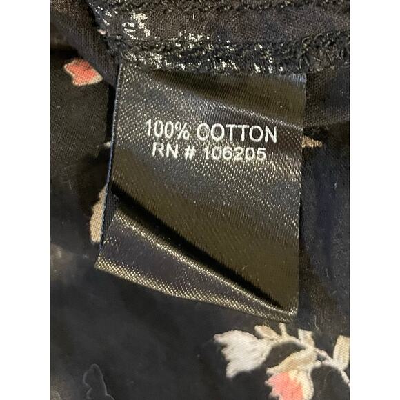 Cino Crinkle Button Up Blouse Long Sleeves Cotton Roll Tabs Sz L Shabby Chic - Picture 9 of 16